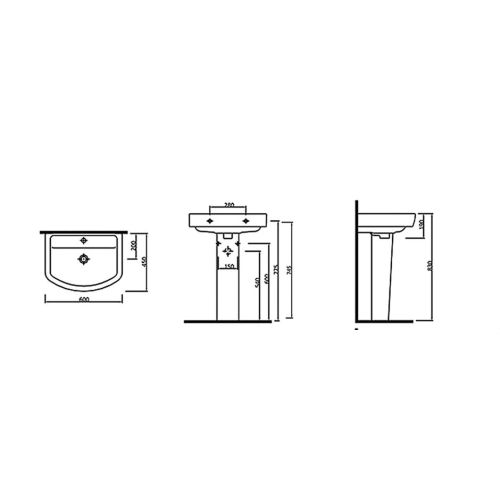 ΝΙΠΤΗΡΑΣ ΚΡΕΜΑΣΤΟΣ ΜΕ ΚΟΛΩΝΑ PYRAMIS  ELATIA 600  60x45 cm