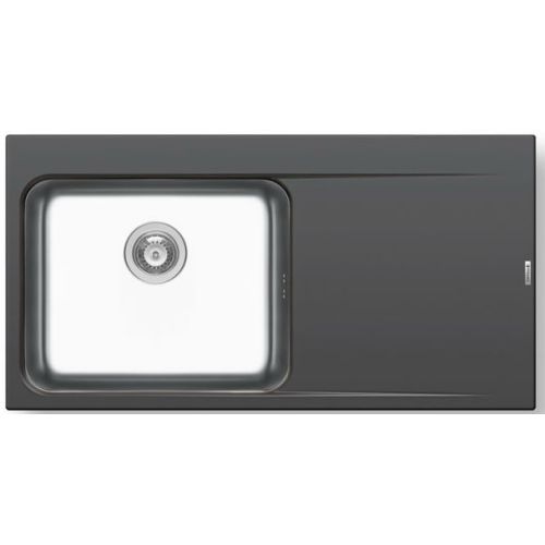 ΝΕΡΟΧΥΤΗΣ ΕΝΘΕΤΟΣ PYRAMIS Pyragranite  Inox Pyrros (100x52) 1B 1D LH Iron Grey 100x52 cm