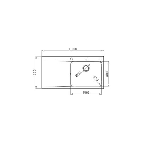 ΝΕΡΟΧΥΤΗΣ ΕΝΘΕΤΟΣ PYRAMIS Pyragranite  Inox Pyrros (100x52) 1B 1D RH Snow 100x52 cm