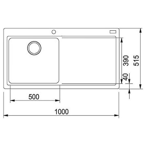 ΝΕΡΟΧΥΤΗΣ ΓΡΑΝΙΤΗ FRANKE Mythos MTG 611 Polar White Ποδιά Αριστερά 100x51,5 cm
