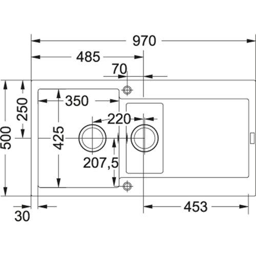 ΝΕΡΟΧΥΤΗΣ ΓΡΑΝΙΤΗ FRANKE Maris MRG 651 Metallic Platinum 97x50 cm