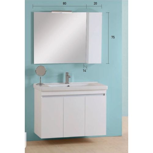 ΚΡΕΜΑΣΤΟ ΕΠΙΠΛΟ ΜΠΑΝΙΟΥ PRO BAGNO ELEGANT 950 B Λευκή Λάκα