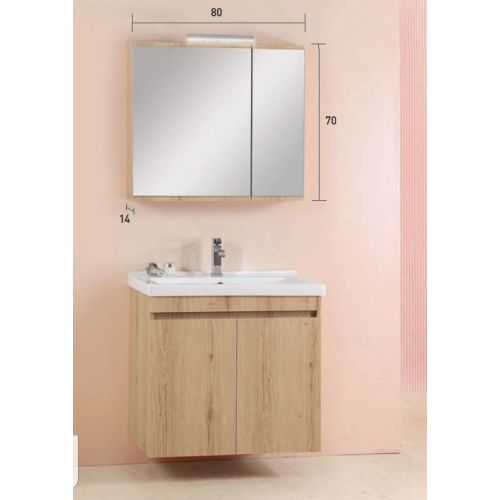ΚΡΕΜΑΣΤΟ ΕΠΙΠΛΟ ΜΠΑΝΙΟΥ PRO BAGNO ELEGANT 951 A Λευκή Λάκα 80 cm