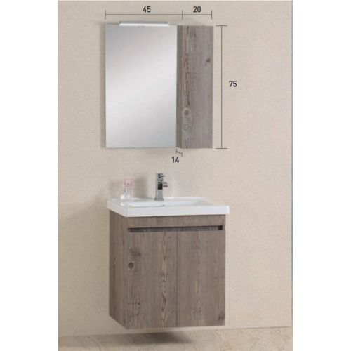 ΚΡΕΜΑΣΤΟ ΕΠΙΠΛΟ ΜΠΑΝΙΟΥ PRO BAGNO ELEGANT 952 B Λευκή Λάκα 65 cm