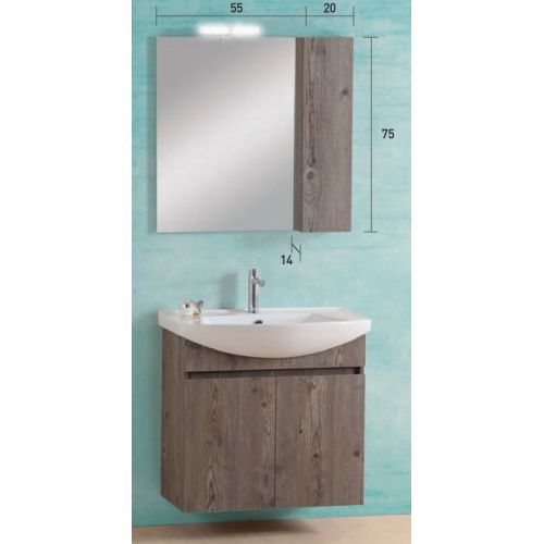 ΚΡΕΜΑΣΤΟ ΕΠΙΠΛΟ ΜΠΑΝΙΟΥ PRO BAGNO ELEGANT 955 B SOFT S1 75 cm