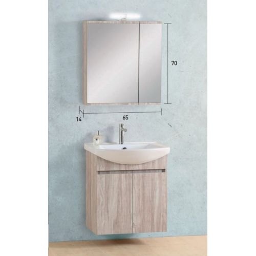 ΚΡΕΜΑΣΤΟ ΕΠΙΠΛΟ ΜΠΑΝΙΟΥ PRO BAGNO ELEGANT 956 A Λευκή Λάκα 65 cm