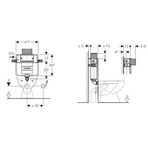 ΚΑΖΑΝΑΚΙ ΕΝΤΟΙΧΙΖΟΜΕΝΟ GEBERIT Omega 109.043.00.1 ΓΙΑ ΤΟΙΧΟ Η ΓΥΨΟΣΑΝΙΔΑ ΕΠΙΔΑΠΕΔΙΑ ΛΕΚΑΝΗ
