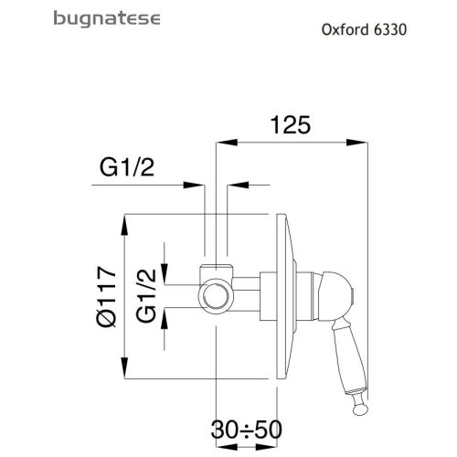 ΜΕΙΚΤΗΣ ΕΝΤΟΙΧΙΣΜΟΥ ΜΙΑΣ ΕΞΟΔΟΥ Bugnatese OXFORD 6330 Black Matt