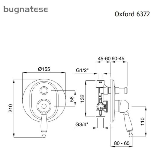 ΜΙΚΤΗΣ ΕΝΤΟΙΧΙΣΜΟΥ ΔΥΟ ΕΞΟΔΩΝ Bugnatese OXFORD 6372 Black Matt