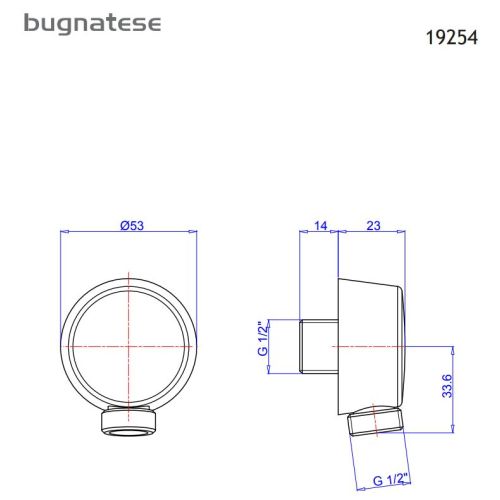 ΕΠΙΤΟΙΧΗ ΠΑΡΟΧΗ ΝΕΡΟΥ Bugnatese OXFORD 19254 Black Matt