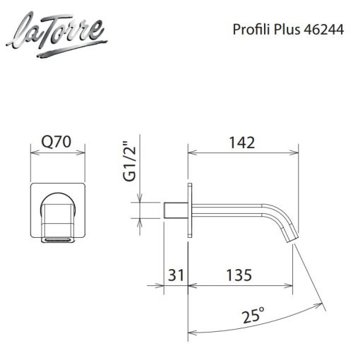ΣΤΟΜΙΟ ΠΛΗΡΩΣΗΣ ΜΠΑΝΙΕΡΑΣ La Torre Profili Plus 46244 Black Matt