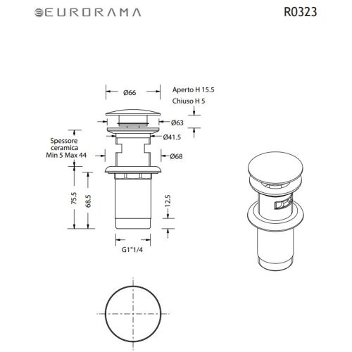 ΒΑΛΒΙΔΑ ΝΙΠΤΗΡΑ EURORAMA Clic Clac R0323 Black Matt