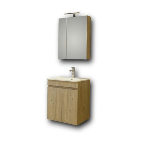 ΜΟΝΤΕΡΝΟ ΚΡΕΜΑΣΤΟ ΕΠΙΠΛΟΥ ΜΠΑΝΙΟΥ MARTIN OMEGA BEIGE OAK 55