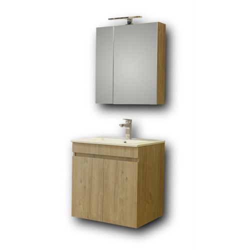 ΜΟΝΤΕΡΝΟ ΚΡΕΜΑΣΤΟ ΕΠΙΠΛΟΥ ΜΠΑΝΙΟΥ MARTIN OMEGA BEIGE OAK 60