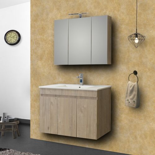 ΜΟΝΤΕΡΝΟ ΚΡΕΜΑΣΤΟ ΕΠΙΠΛΟΥ ΜΠΑΝΙΟΥ MARTIN OMEGA BEIGE OAK 90