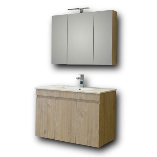 ΜΟΝΤΕΡΝΟ ΚΡΕΜΑΣΤΟ ΕΠΙΠΛΟΥ ΜΠΑΝΙΟΥ MARTIN OMEGA BEIGE OAK 90