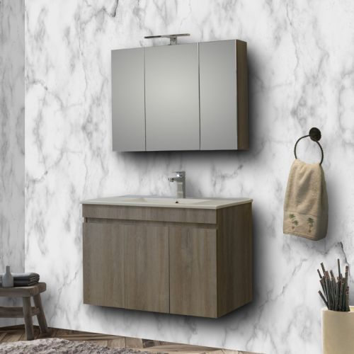 ΜΟΝΤΕΡΝΟ ΚΡΕΜΑΣΤΟ ΕΠΙΠΛΟΥ ΜΠΑΝΙΟΥ MARTIN OMEGA GREY OAK 90