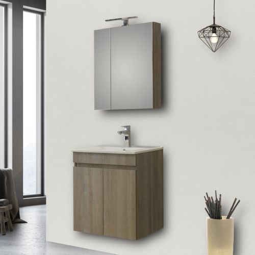 ΜΟΝΤΕΡΝΟ ΚΡΕΜΑΣΤΟ ΕΠΙΠΛΟΥ ΜΠΑΝΙΟΥ MARTIN OMEGA GRAY OAK 55