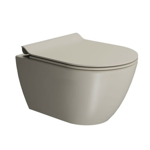 ΛΕΚΑΝΗ WC ΚΡΕΜΑΣΤΗ ΜΕ ΚΑΛΥΜΜΑ GSI PURA Swirl Creta 50x36 cm