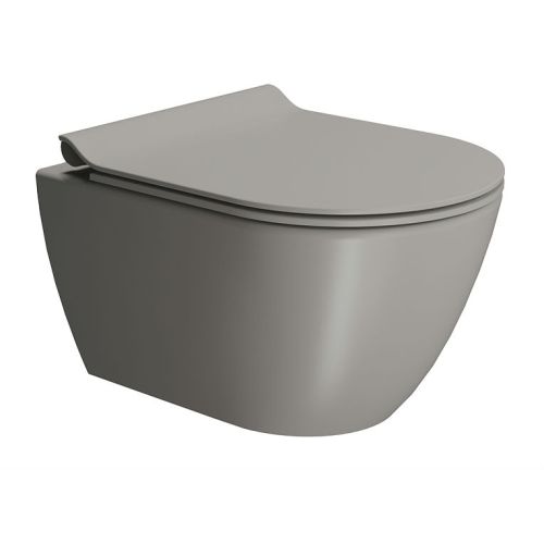 ΛΕΚΑΝΗ WC ΚΡΕΜΑΣΤΗ ΜΕ ΚΑΛΥΜΜΑ GSI PURA Swirl Tortora 50x36 cm