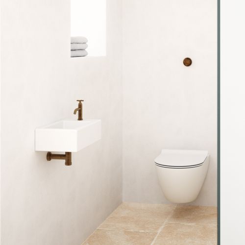 ΛΕΚΑΝΗ WC ΚΡΕΜΑΣΤΗ ΜΕ ΚΑΛΥΜΜΑ GSI PURA Swirl White Matt 50x36 cm