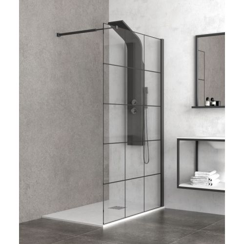 ΣΤΑΘΕΡΟ ΠΑΝΕΛ ΔΙΑΧΩΡΙΣΤΙΚΟ ΝΤΟΥΣ Karag NERO FREE 1 120 x h 200 cm ΣΕΡΙΓΡΑΦΑΤΟ 6mm