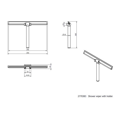 ΚΑΘΑΡΙΣΤΗΡΑΣ ΤΖΑΜΙΩΝ ΜΕ ΛΑΣΤΙΧΟ Langberger Shower 2770383 ΧΡΩΜΙΟ