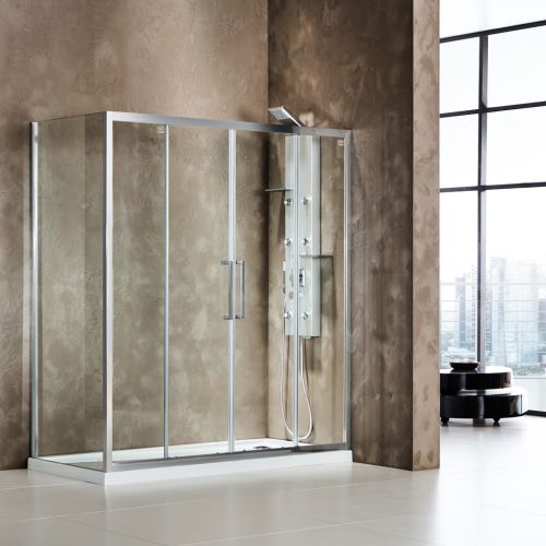 ΚΑΜΠΙΝΑ ΠΟΡΤΑ ΝΤΟΥΖΙΕΡΑΣ Devon Primus Plus Slider SL2T 170 C Χρώμιο & 2 x D3/195-100 ΠΡΟΦΙΛ ΠΡΟΕΚΤΑΣΗΣ