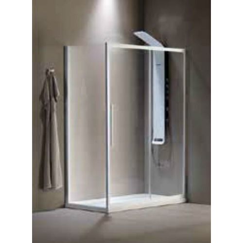 ΚΑΜΠΙΝΑ ΠΟΡΤΑ ΝΤΟΥΖΙΕΡΑΣ Devon Flow Slider SLF 150 C White matt & 1 x F3/195-300 ΠΡΟΦΙΛ ΠΡΟΕΚΤΑΣΗΣ
