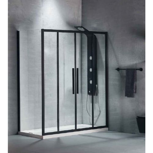 ΚΑΜΠΙΝΑ ΠΟΡΤΑ ΝΤΟΥΖΙΕΡΑΣ Devon Flow Slider 2+2 SL2F 170 C Black matt
