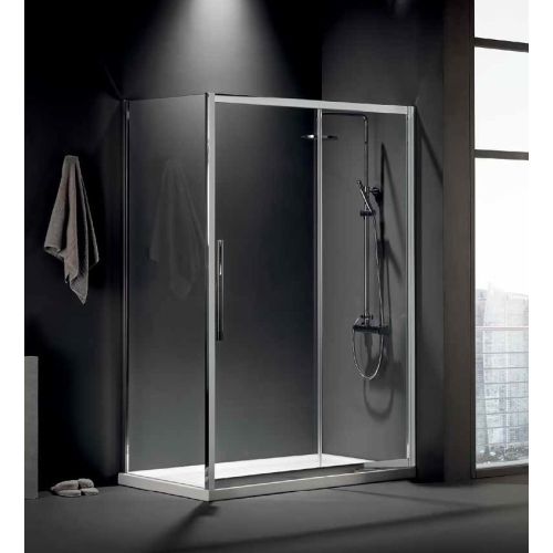 ΚΑΜΠΙΝΑ ΠΟΡΤΑ ΝΤΟΥΖΙΕΡΑΣ Devon Flow Slider SLF 150 C Χρώμιο & 2 x F3/195-100 ΠΡΟΦΙΛ ΠΡΟΕΚΤΑΣΗΣ