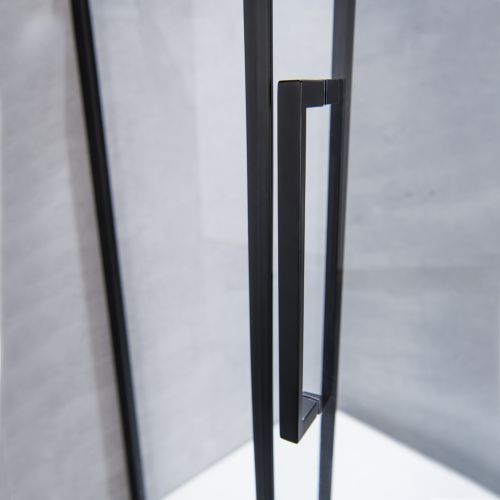 ΚΑΜΠΙΝΑ ΠΟΡΤΑ ΝΤΟΥΖΙΕΡΑΣ Devon Primus Plus (1+1) Pivot + Infill PIR 140 C Black Matt 137-141 x h 195 cm