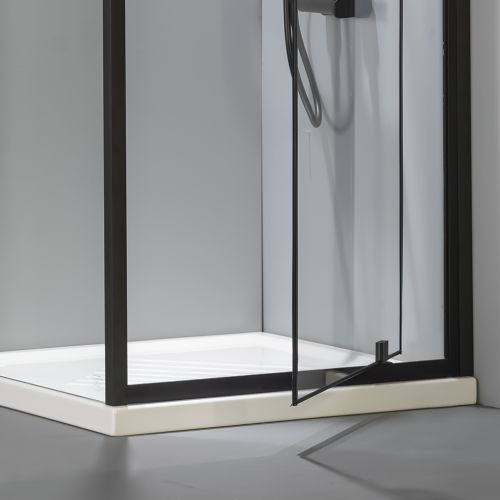 ΚΑΜΠΙΝΑ ΠΟΡΤΑ ΝΤΟΥΖΙΕΡΑΣ Devon Flow Pivot PF 80 C Black matt & 1 x F3/195-400 ΠΡΟΦΙΛ ΠΡΟΕΚΤΑΣΗΣ