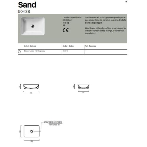 ΝΙΠΤΗΡΑΣ ΕΠΙΤΡΑΠΕΖΙΟΣ GSI SAND 9037 Cenere 50x38 cm