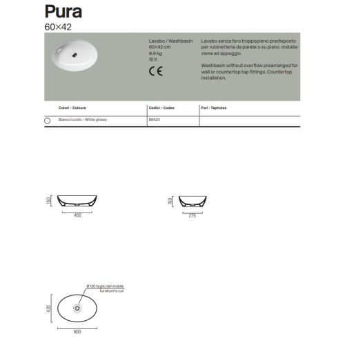 ΝΙΠΤΗΡΑΣ ΕΠΙΤΡΑΠΕΖΙΟΣ GSI PURA 8842 Tortora 60x42 cm