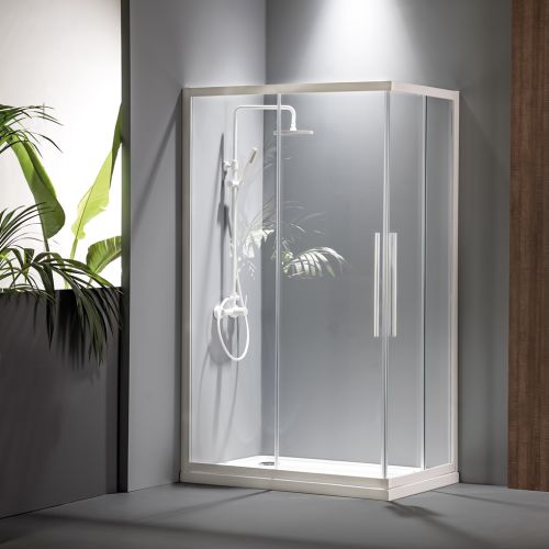 ΚΑΜΠΙΝΑ ΝΤΟΥΖΙΕΡΑΣ ΑΣΥΜΜΕΤΡΗ Devon Flow Corner Entry CF 12080 C White matt 120x80 cm