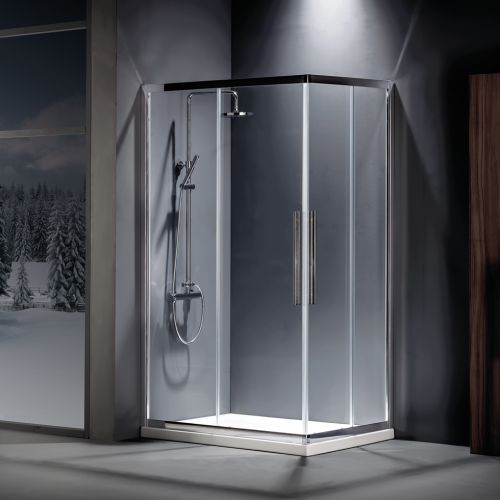 ΚΑΜΠΙΝΑ ΝΤΟΥΖΙΕΡΑΣ ΤΕΤΡΑΓΩΝΗ Devon Flow Corner Entry CF 90 C Χρώμιο 90x90x h 195 cm