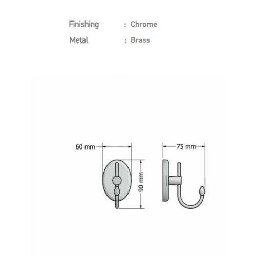 ΑΓΚΙΣΤΡΟ ΤΟΙΧΟΥ ΜΟΝΟ SANCO Oval A3-8008