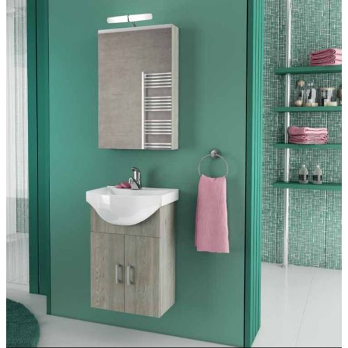 ΕΠΙΠΛΟ ΜΠΑΝΙΟΥ Drop ALBA 45 Brown 1 ΜΕ ΚΑΘΡΕΠΤΗ ΕΡΜΑΡΙΟ ΚΑΙ ΦΩΤΙΣΤΙΚΟ