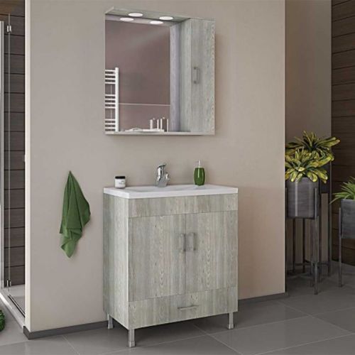 ΕΠΙΠΛΟ ΜΠΑΝΙΟΥ SET Drop MILITOS 70 Brown 2 ΚΑΘΡΕΠΤΗ ΜΕ ΕΡΜΑΡΙΟ 70cm