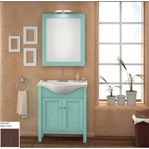 ΕΠΙΠΛΟ ΜΠΑΝΙΟΥ Set Drop FAETHON 65 Brown 65cm ΜΕ ΚΑΘΡΕΠΤΗ ΚΑΙ ΦΩΤΙΣΤΙΚΟ