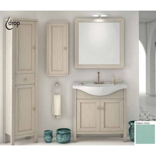 ΕΠΙΠΛΟ ΜΠΑΝΙΟΥ Set Drop NAFSIKA 75 GREEN 75cm ΜΕ ΚΑΘΡΕΠΤΗ ΚΑΙ ΦΩΤΙΣΤΙΚΟ