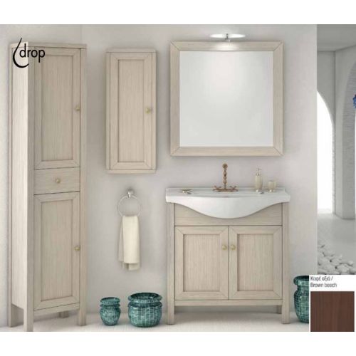 ΕΠΙΠΛΟ ΜΠΑΝΙΟΥ Set Drop NAFSIKA 75 BROWN 75cm ΜΕ ΚΑΘΡΕΠΤΗ ΚΑΙ ΦΩΤΙΣΤΙΚΟ