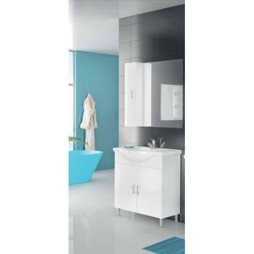 ΕΠΙΠΛΟ ΜΠΑΝΙΟΥ Drop ALBA 80 White 2 ΜΕ ΚΑΘΡΕΠΤΗ ΚΑΙ ΕΡΜΑΡΙΟ