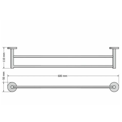 ΠΕΤΣΕΤΟΘΗΚΗ ΤΟΙΧΟΥ ΔΙΠΛΗ 60 cm SANCO Twist 14305-A03 Chrome