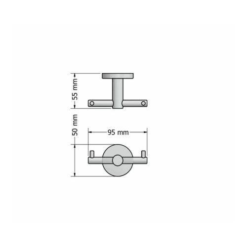 ΑΓΚΙΣΤΡΟ ΤΟΙΧΟΥ ΔΙΠΛΟ II SANCO Twist 14368-A03 Chrome