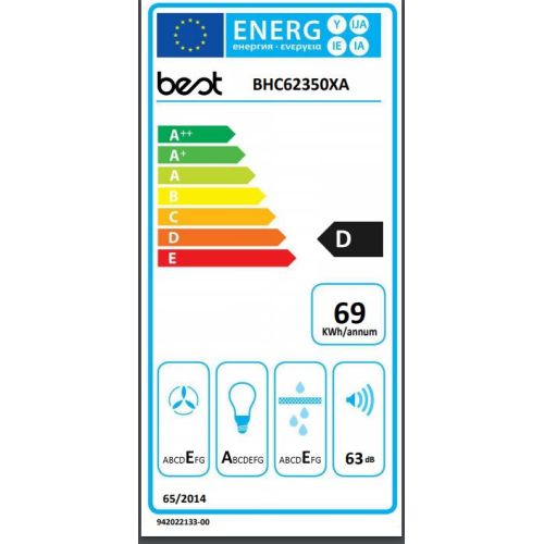 ΑΠΟΡΡΟΦΗΤΗΡΑΣ ΚΟΥΖΙΝΑΣ ΕΠΙΤΟΙΧΟΣ BEST Beta 60 Inox 60 cm