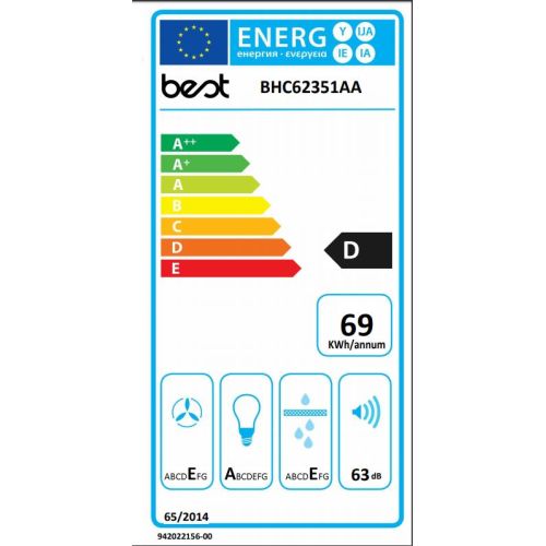 ΑΠΟΡΡΟΦΗΤΗΡΑΣ ΚΟΥΖΙΝΑΣ ΕΠΙΤΟΙΧΟΣ BEST Delta 60 Inox / Διαφανές Κρύσταλλο 60 cm