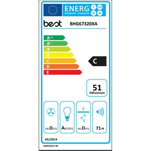 ΑΠΟΡΡΟΦΗΤΗΡΑΣ ΚΟΥΖΙΝΑΣ ΕΝΤΟΙΧΙΖΟΜΕΝΟΣ BEST Compass 60 Inox 60 cm