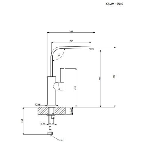 ΜΠΑΤΑΡΙΑ ΚΟΥΖΙΝΑΣ Carron Phoenix  QUAM 17510 ΧΡΩΜΕ